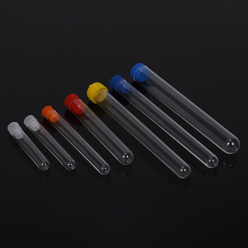 Custom Different Size Food Grade 12*75mm Plastic Test Tube With Screw Cap for Packaging