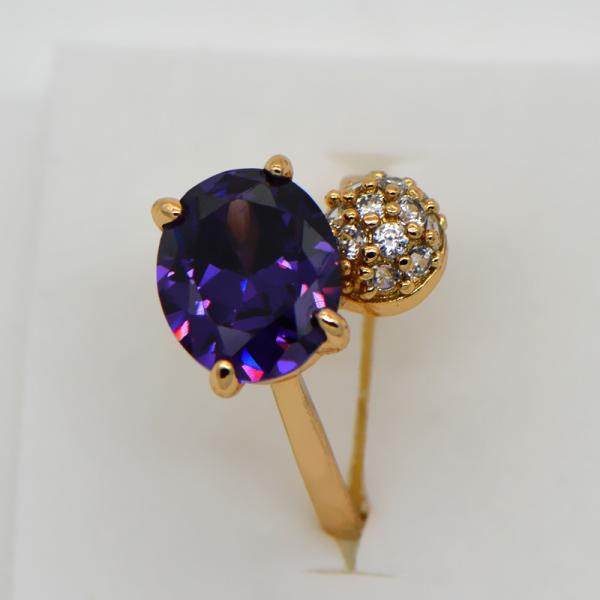 New trendy AAA+ Swiss Cubic Luxury Zircon crystal ring 18k gold plating jewelry gift