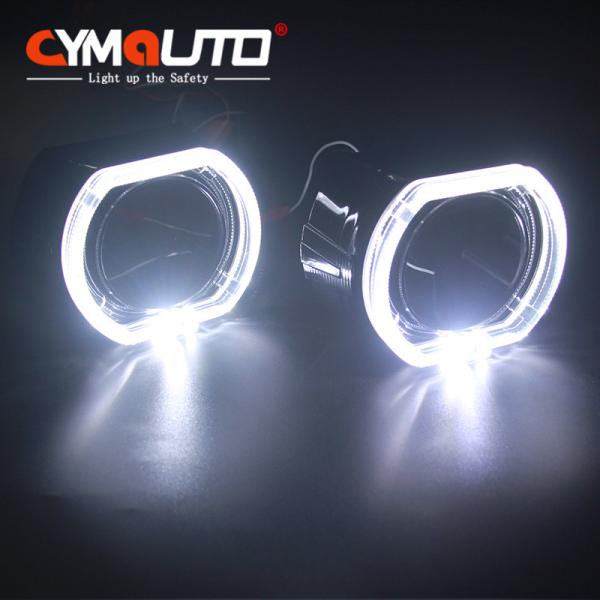 Black Projector Headlight Shrouds 2.5 Inch With LED Angel Eyes