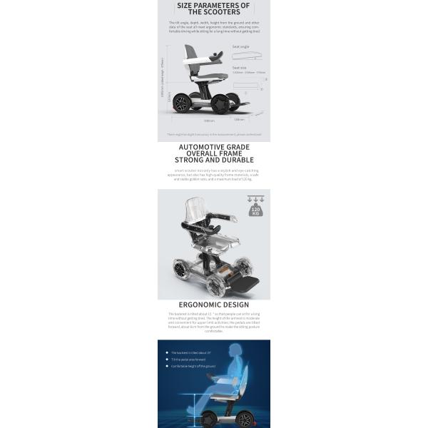 Aluminum Alloy Remote Control Electric Wheelchair Lithium Battery Lift Standing For Elderly