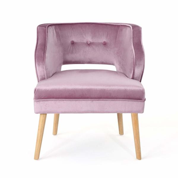 Light Lavender Velvet Fabric Accent Chair Nordic Simple Fashion Restaurant
