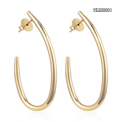 Vintage Jewelry Collection Round Stud Earrings 18k Gold Stainless Steel Earrings
