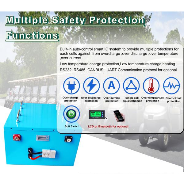 UN38.3 Rechargeable Lithium Iron Batteries 36V 60Ah Lifepo4 Golf Cart Battery