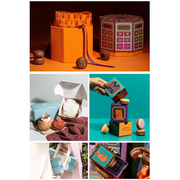 Wholesale Custom Printing logo Baking Paper Cup Cake Biscuits Gift Box with Inner Lining Vacuum Forming