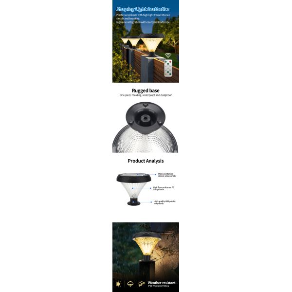 IP65 Outdoor Integrated LED Solar Street Lamp All in One ABS Battery Powered