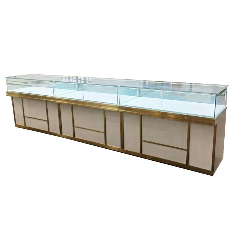 Commercial Sectional Display Furniture with LED Lights Glass Cabinet Display Showcase