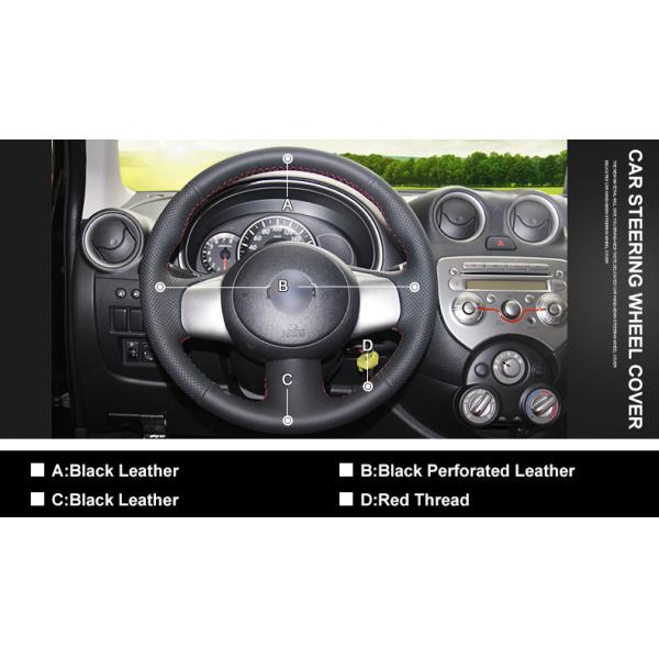 Nissan Almera Versa Note Cube NV200 2009-2014 Hand Sewing Artificial Leather Steering Cover