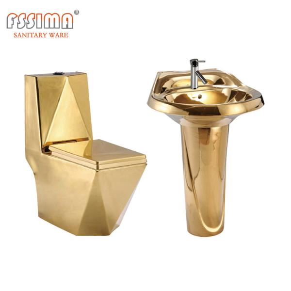 Diamante dourado ocidental cerâmico 200mm da bacia de toalete da armadilha de S 180mm