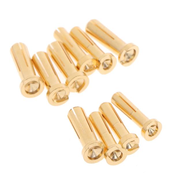 4/5mm bala banana plug conector macho fêmea banhado a ouro para peça de bateria RC