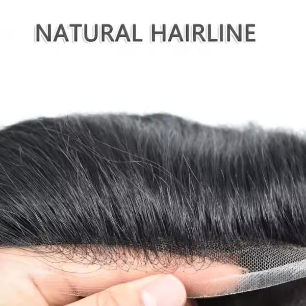 Full Swiss Lace French Lace Human Hair Replacement Wig Human Hair System Men Toupee INDIAN Hair Perfect Straight 8*10