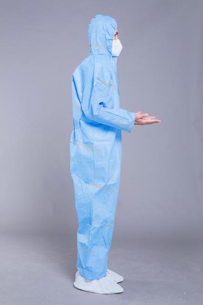 Antibacterial PP Non Woven 35g Disposable Work Coveralls