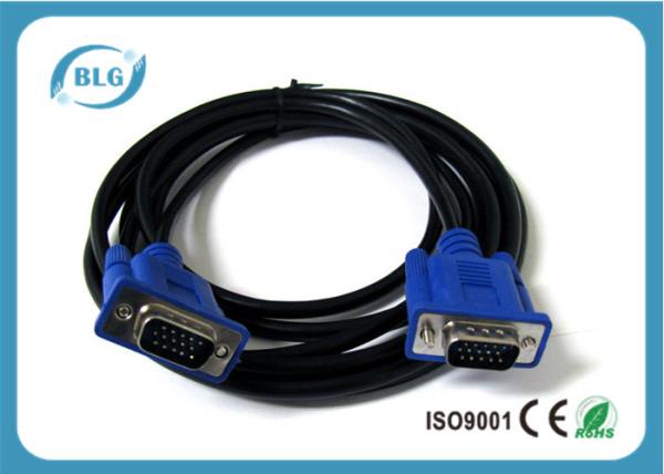 15 Pin Male To Male VGA Extension Cable With Nickel Plated Connectors