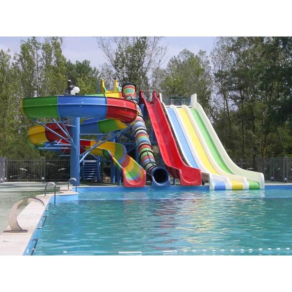 Combined Fiberglass Pool Slide OEM/ODM Safe For Both Indoor Outdoor Use