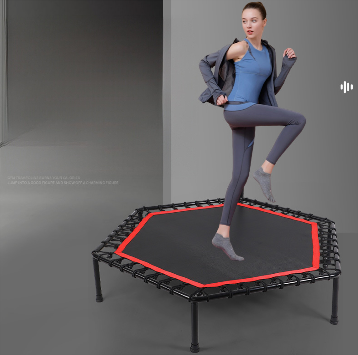 Outdoor Trampoline equipped with safety enclosure and anti slip jumping surface for secure and enjoyable outdoor activity