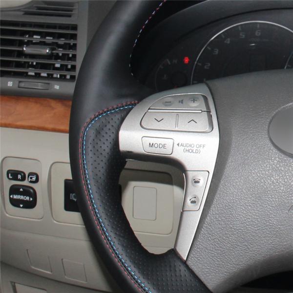 MEWANT For Toyota Highlander Camry Provide the Handmade Sewing Carbon Fiber Suede Leather 3D Steering Wheel Covers