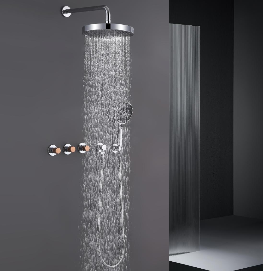 Anti Seepage Waterproof Bath Sanitary Ware Concealed Ceiling Shower Head With Handheld Shower