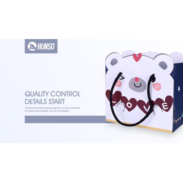 Durable Patterned Gift Bags Cotton String Handle Packaging Glitter Power