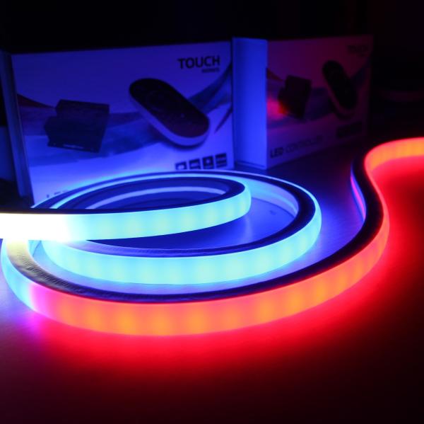 50m 24v silicone 5050smd 60leds/m digital rgb led neon flexíveis quadrados 17x17mm