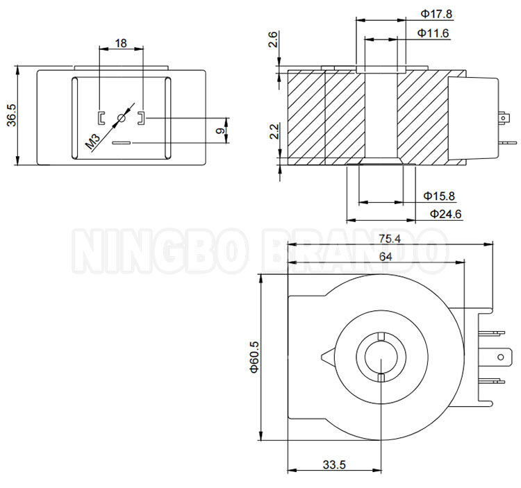 Refrigeration Solenoid Armature for Castel HM2 HM3 Coil With Plunger Tube and Iron Core Assembly