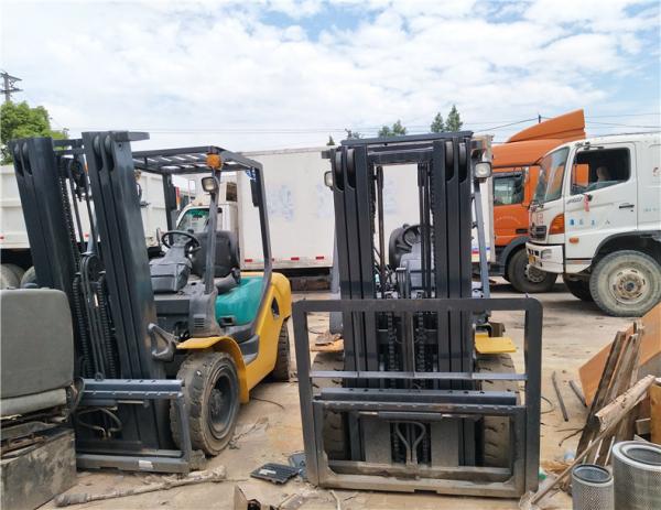 Komatsu Used Diesel Forklift Truck , Original 3 Stage Mast Forklift