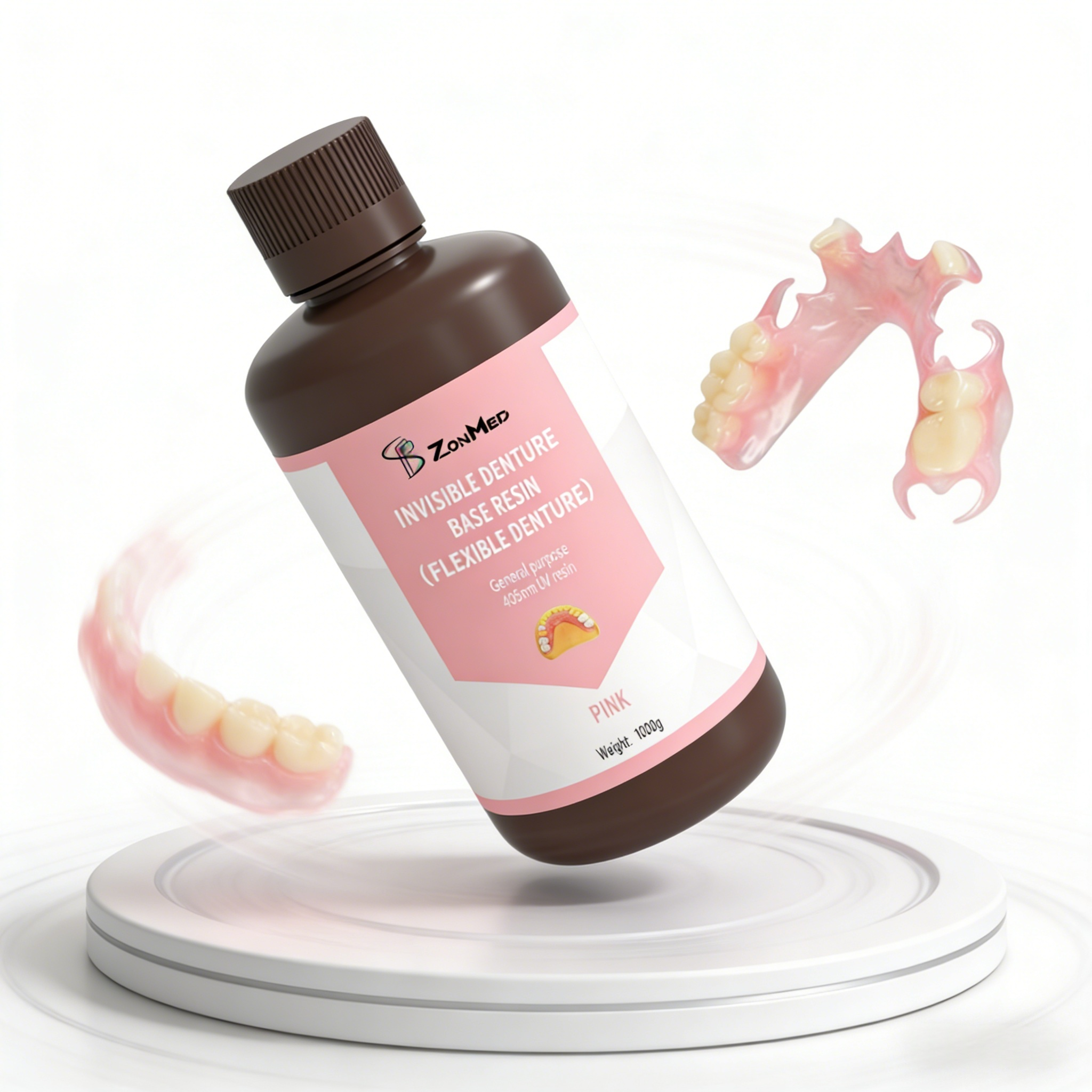 High Precision Invisible Denture Base Resin Flexible Denture Designed with High Flexibility and Excellent Biocompatibility