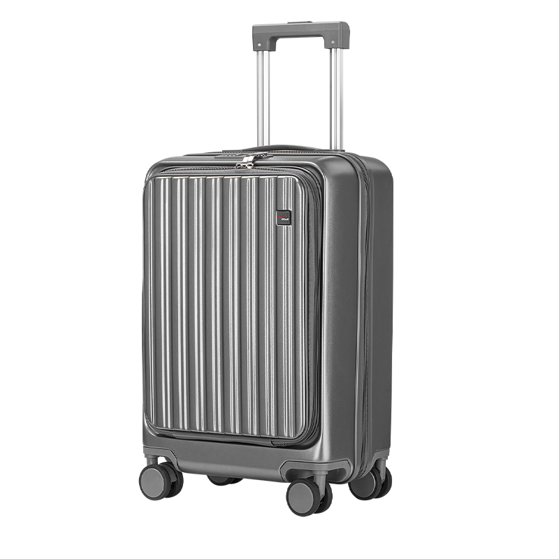 Hot Selling Unisex PC Aluminum Front-Open Luggage Set Outdoor Travel Bags Spinner Caster Carry-on Explosion-Proof Zipper ABS