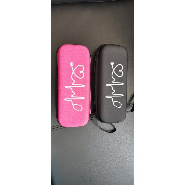 Portable Hard Stethoscope Case EVA PU Material Black Pink