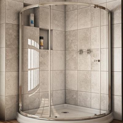 Porte de grange de bureau chrome 3 mm-19 mm Porte de douche en verre de confidentialité Porte coulissante en verre Garniture de douche Porte de verre trempée sur mesure