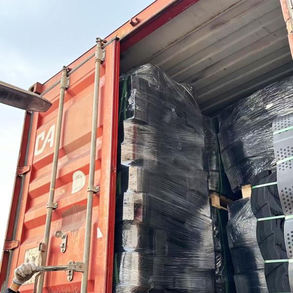 Géocellule HDPE noire et verte OIT ESCR pour la protection contre l'érosion côtière, hauteur 100 mm, espacement soudé 356 mm, qualité standard ASTM