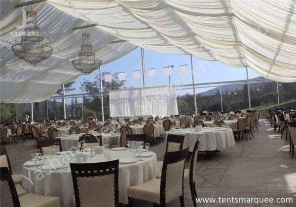 Clear Top / Wall PVC Fabric Cover Outdoor Luxury Wedding Tents With White Linings
