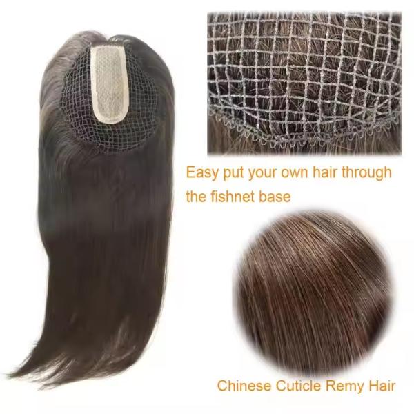 Hot Sale RAW Virgin Hair Topper Human Fish Net Women Topper Human Hair Toupee raw hair topper forwomen