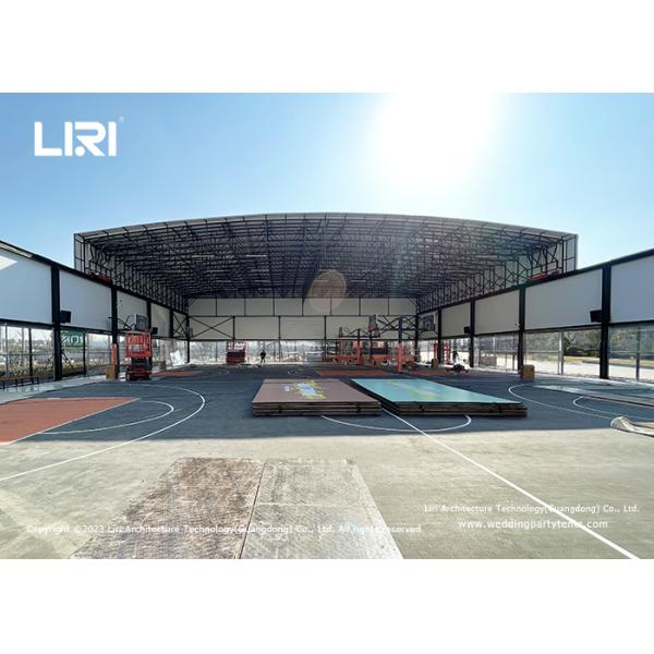 Class B1 Aluminum Basketball Court Tent Heavy Duty Electric Push Pull Structure