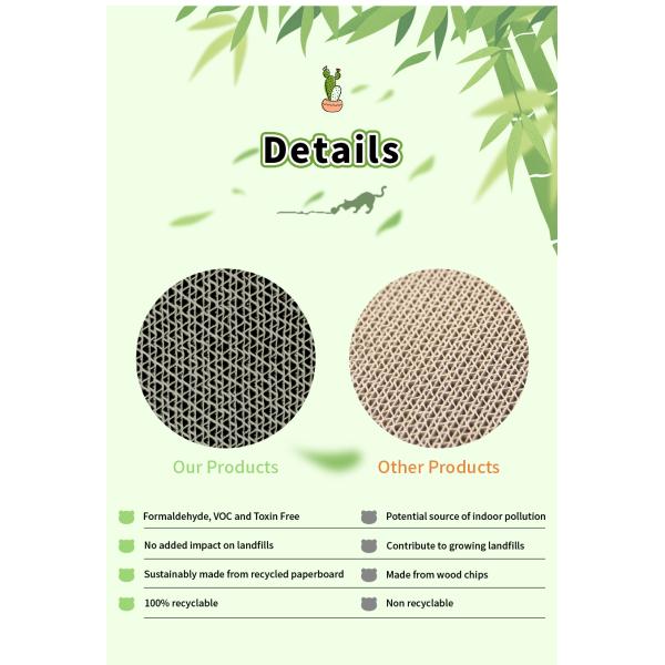 Protect Your Furniture with Green L Shape Cat Scratcher Pad and Ball Toy 490g