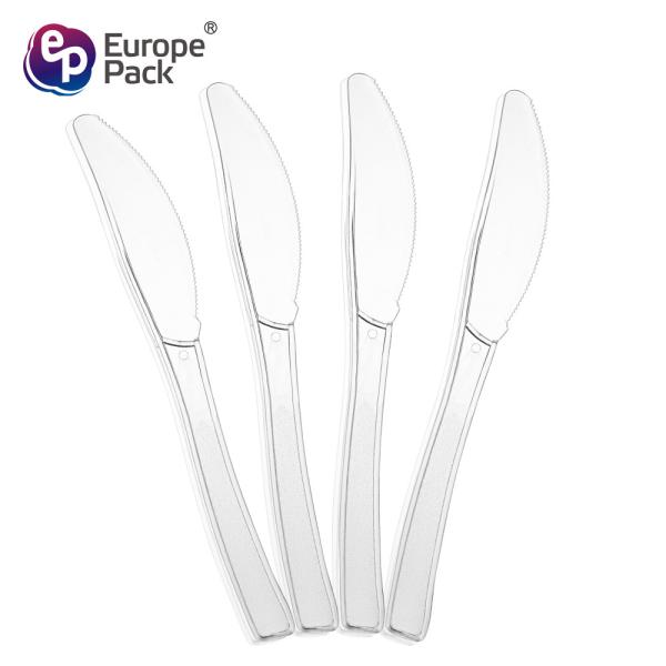 Eco friendly BPA free disposable PS plastic 7 dessert knife for dinner