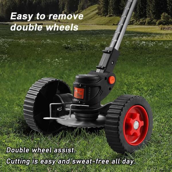 3 In 1 Electric String Trimmer , Adjustable Battery Powered Weed Eater With Wheel