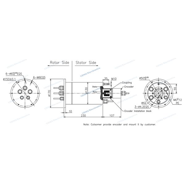 Water-proof Slip Ring with IP65 optional & Electric Power and PT100 Signal