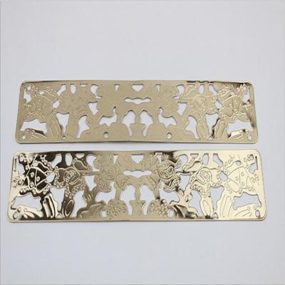 Shiny gold hollow out metal iron sheet shoelace buckles 17.5x3.5cm