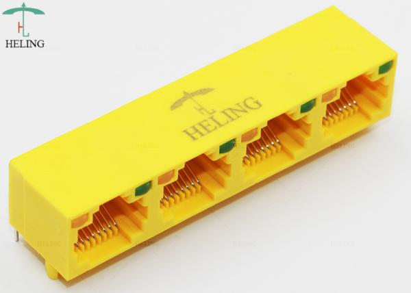 1x4 R/A move o conector MJ5688L-Y014-BRNL2 125VAC do ângulo direito RJ45