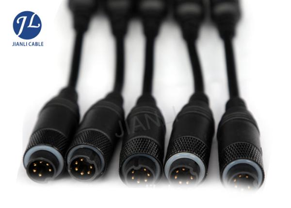 Heat Resistance Waterproof 6 Pin Extension Cable For Car Rear View Camera System