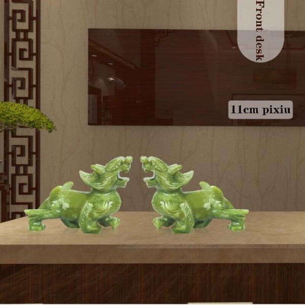 Regional Feature Pair Of Natural Jade Pixiu Home Office Feng Shui Jade Carving Crafts Jade Ornaments Feng Shui Pixiu
