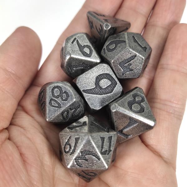 Dice Set For DND or RPG Dice Set Hand Carved Light weight Luxury Metal