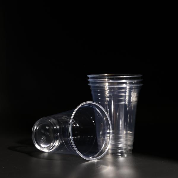 14oz Clear PET Drink Cups Disposable Custom Bubble Tea Cups For Outdoor Takeaway
