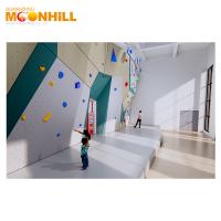 Crianças da prova do patim do parque temático que escalam paredes internas exteriores da escalada da aptidão da parede