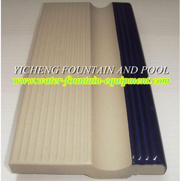 Blue / Brown / White / Black Edge Tiles Ceramic For Swimming Pool