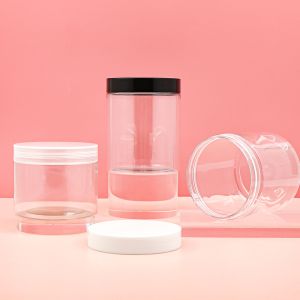 BPA-Free Airtight Customizable Cosmetic Cream Jar - Transparent Plastic PET Jar for Skincare