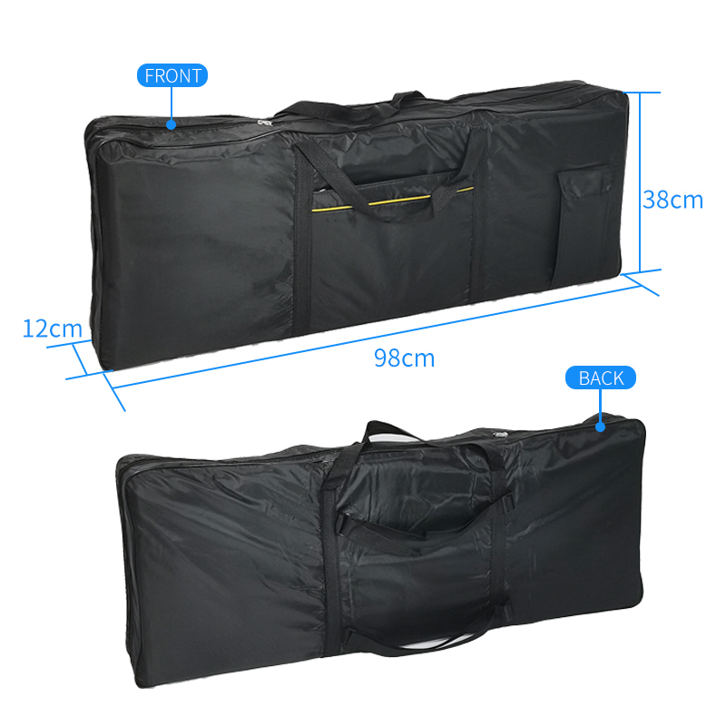 Thickened 61 Keys Keyboard Bag Waterproof Shockproof Dual Shoulder Hand Carry Keyboard Storage Case
