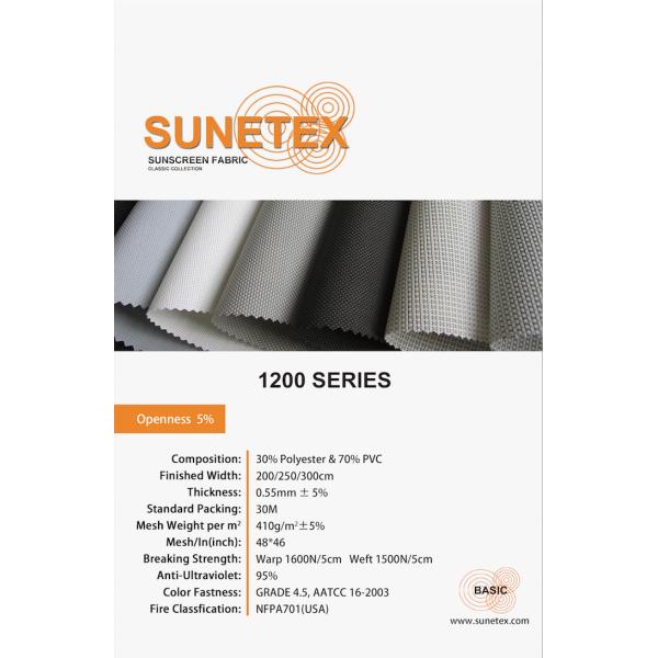 Sun Blocking Polyester Sunscreen Fabric 410gsm
