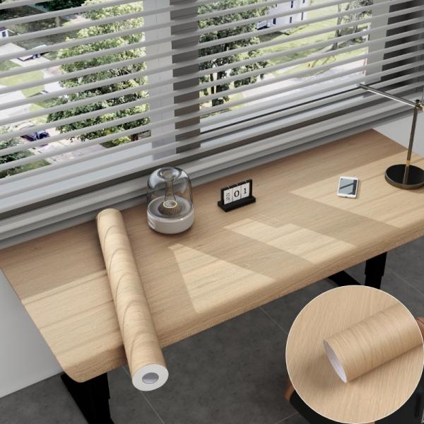Modern Wood Grain PVC Wallpaper Self-Adhesive Moisture-Proof