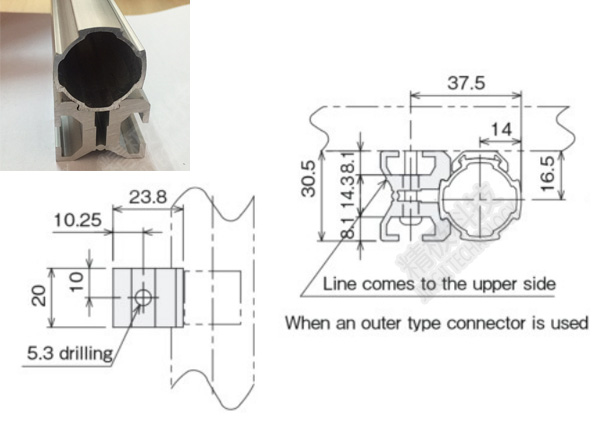 Алюминиевый штуцер составной трубы 6063-Т5 держателя доски соединяет для верстака АЛ-15