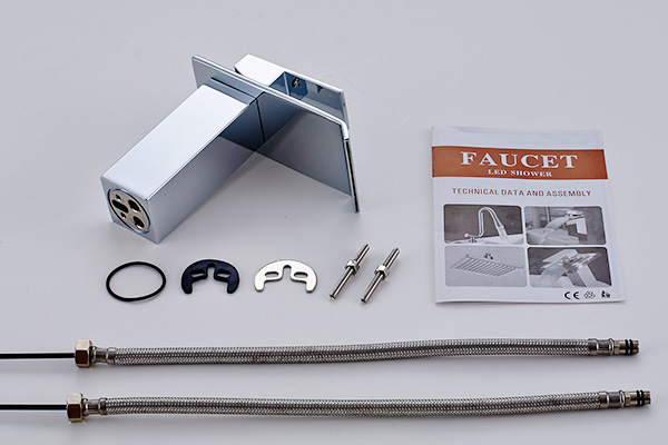 Waterfall Single Hole Bathroom Basin Faucets Solid Brass Materials ROVATE